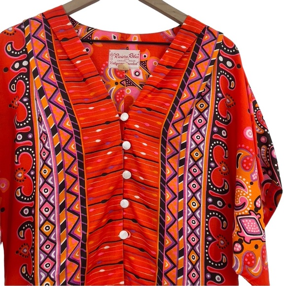 RARE Vintage 60s Robe Beach Coverup Kimono Riviera Robes California Created M/L - Picture 15 of 15